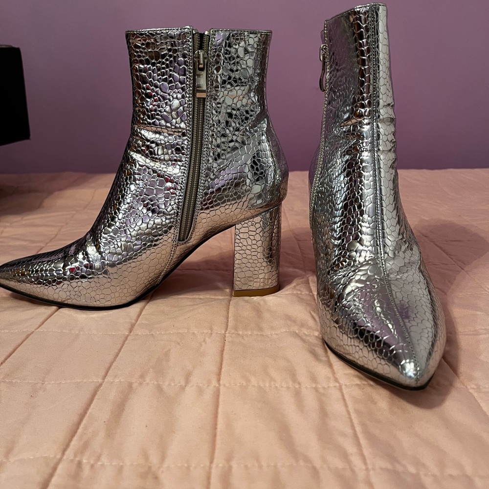 Source Unknown Metallic Ankle Booties - image 2